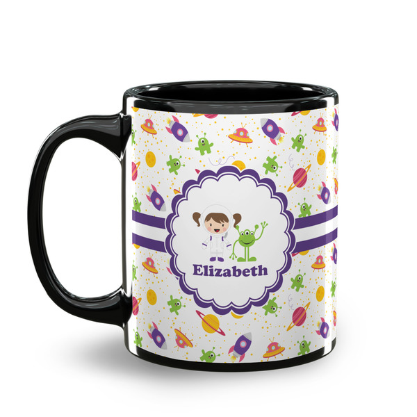 Girls Space Themed Coffee Mug - 11 oz - Black