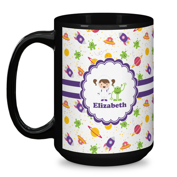 Girls Space Themed Coffee Mug - 15 oz - Black