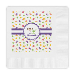Girls Space Themed Embossed Decorative Napkins (Personalized)