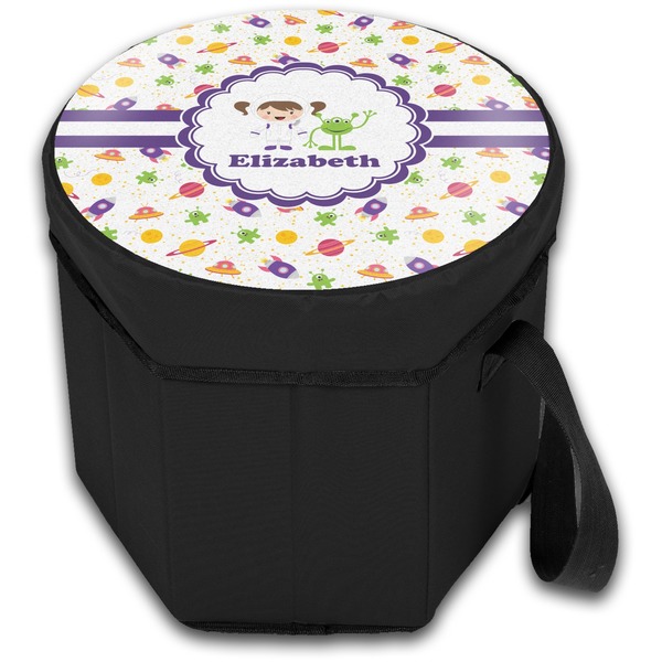 Girls Space Themed Collapsible Personalized Cooler & Seat (Closed)