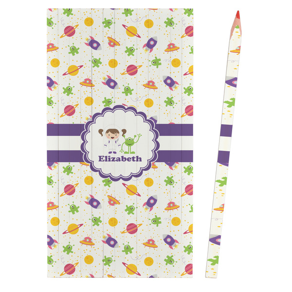 Girls Space Themed Colored Pencils - Front View