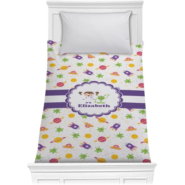 Custom Girls Space Themed Comforter - Twin (Personalized)