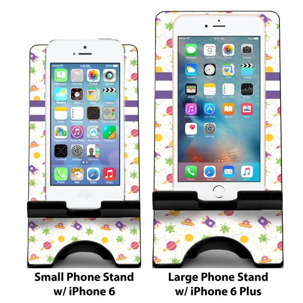 Girls Space Themed Compare Phone Stand Sizes - with iPhones