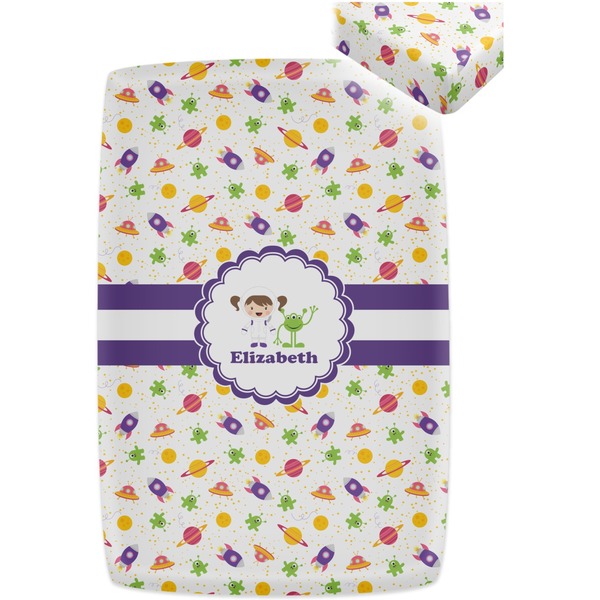 Girls Space Themed Crib Fitted Sheet - Apvl