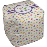 Girls Space Themed Cube Pouf Ottoman - 13" (Personalized)