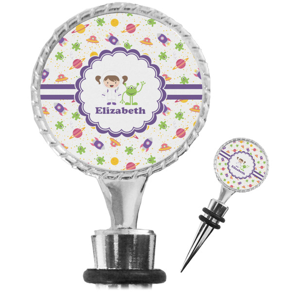 Custom Girls Space Themed Wine Bottle Stopper (Personalized)