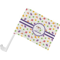 Girls Space Themed Car Flag - Small w/ Name or Text