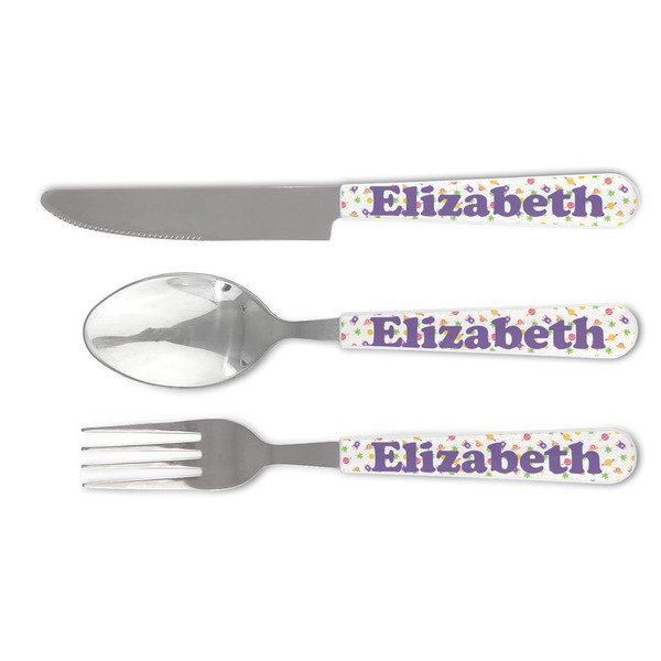 Custom Girls Space Themed Cutlery Set (Personalized)