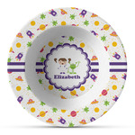 Girls Space Themed Plastic Bowl - Microwave Safe - Composite Polymer (Personalized)