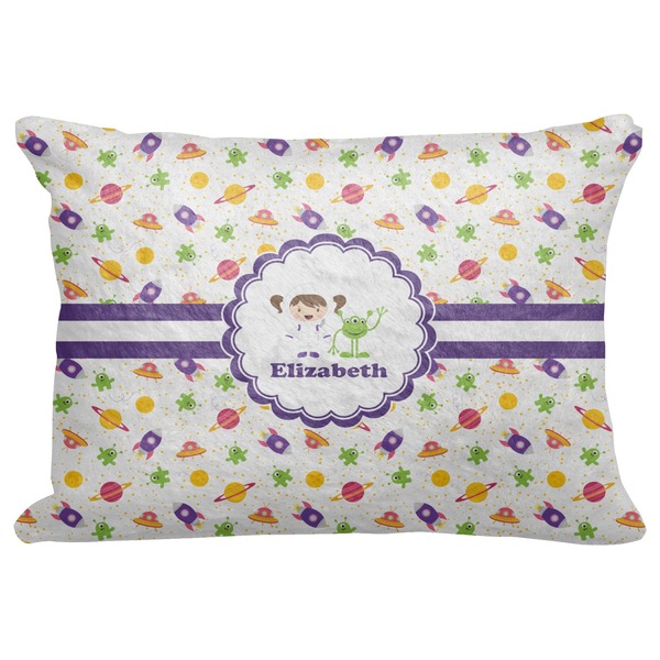 Custom Girls Space Themed Decorative Baby Pillowcase - 16"x12" (Personalized)