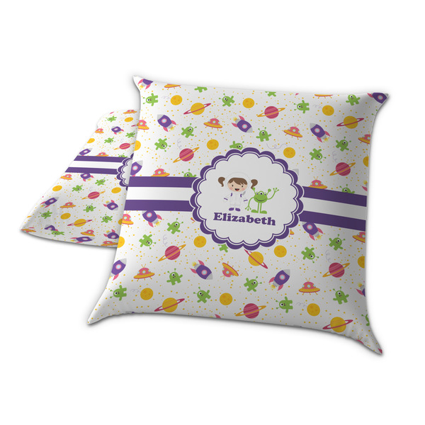 Girls Space Themed Decorative Pillow Case - TWO