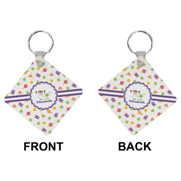 Girls Space Themed Diamond Keychain (Front + Back)
