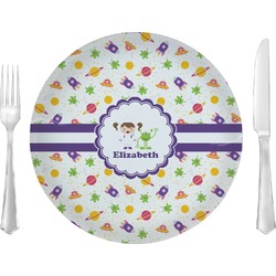 Girls Space Themed 10" Glass Lunch / Dinner Plates - Single or Set (Personalized)