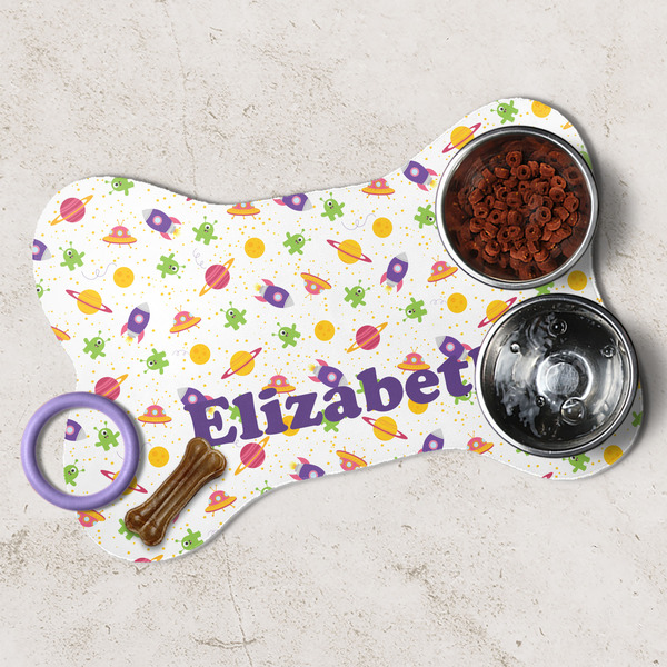 Girls Space Themed Dog Bone Shaped Mat Lifestyle