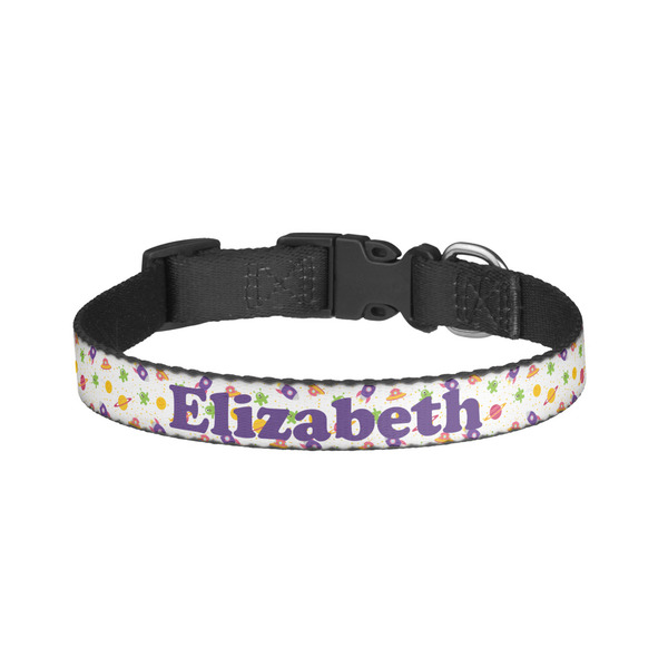 Custom Girls Space Themed Dog Collar - Large (Personalized)