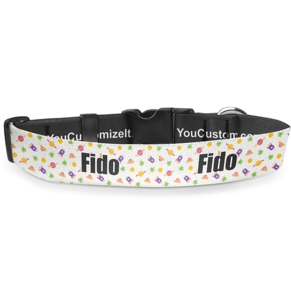 Custom Girls Space Themed Deluxe Dog Collar - Toy (6" to 8.5") (Personalized)