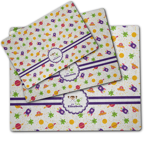 Girls Space Themed Dog Food Mat - MAIN (sm, med, lrg)