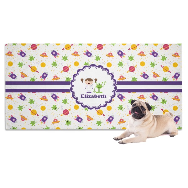 Custom Girls Space Themed Dog Towel (Personalized)