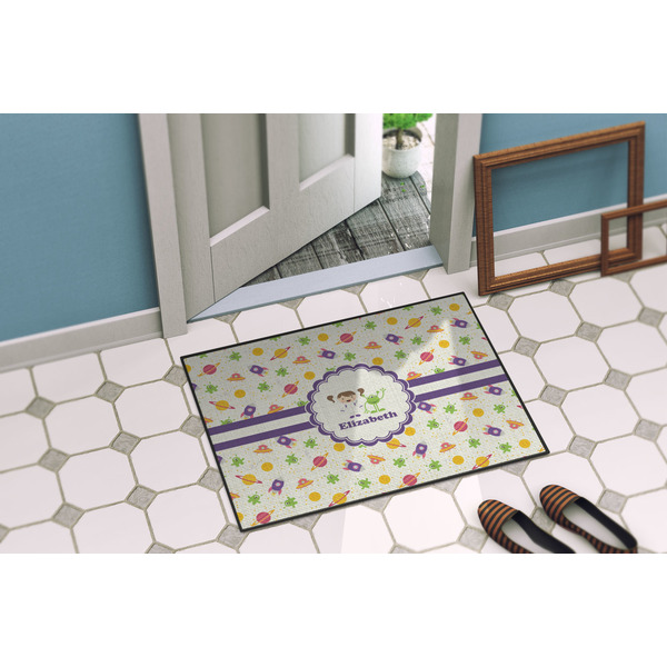 Girls Space Themed Door Mat Lifestyle