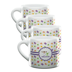 Girls Space Themed Double Shot Espresso Cups - Set of 4 (Personalized)