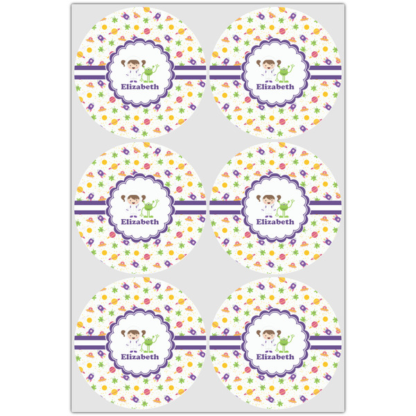 Girls Space Themed Drink Topper - Large - Set of 6