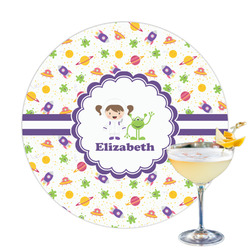 Girls Space Themed Printed Drink Topper - 3.25" (Personalized)