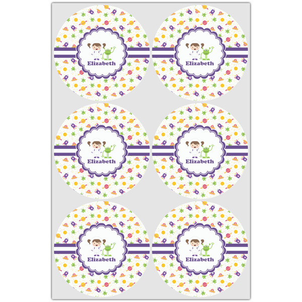 Girls Space Themed Drink Topper - XLarge - Set of 6