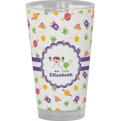 Girls Space Themed Pint Glass - Full Color (Personalized)