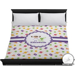 Girls Space Themed Duvet Cover - King (Personalized)