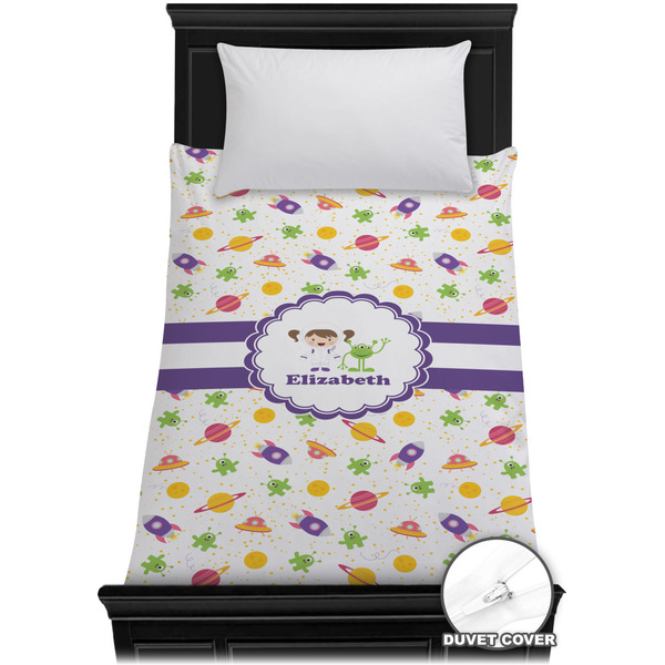 Custom Girls Space Themed Duvet Cover - Twin XL (Personalized)