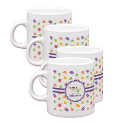 Girls Space Themed Single Shot Espresso Cups - Set of 4 (Personalized)