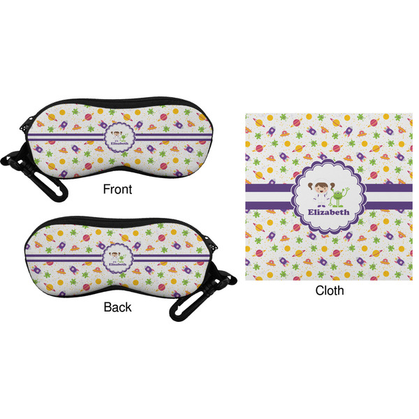 Girls Space Themed Eyeglass Case & Cloth (Approval)