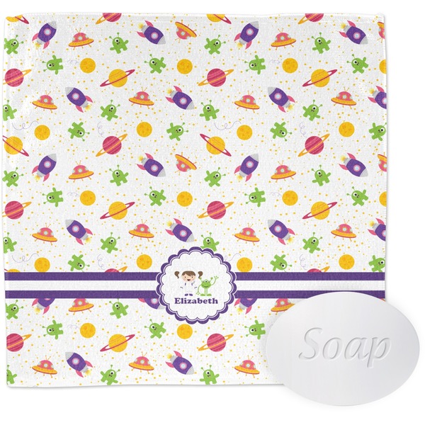 Custom Girls Space Themed Washcloth (Personalized)