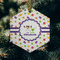 Girls Space Themed Frosted Glass Ornament - Hexagon (Lifestyle)