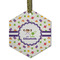 Girls Space Themed Frosted Glass Ornament - Hexagon