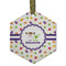 Girls Space Themed Flat Glass Ornament - Hexagon w/ Name or Text