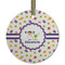 Girls Space Themed Frosted Glass Ornament - Round