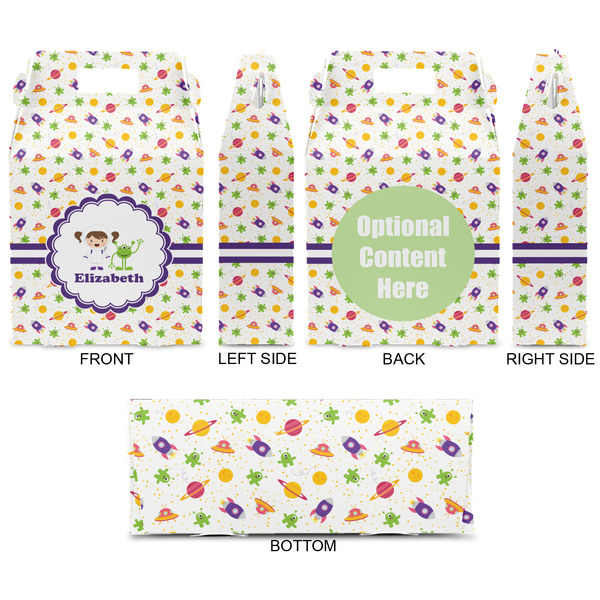 Girls Space Themed Gable Favor Box - Approval