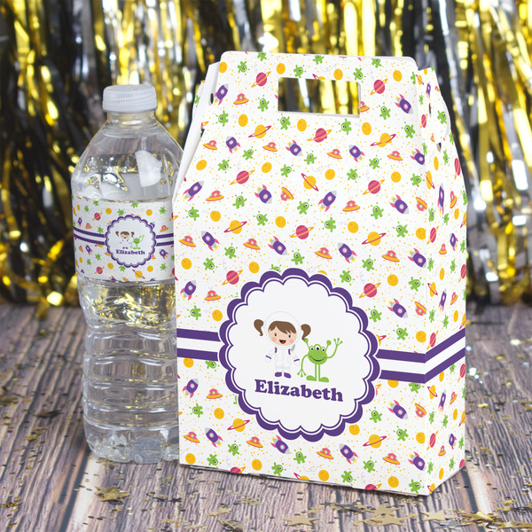 Girls Space Themed Gable Favor Box - In Context