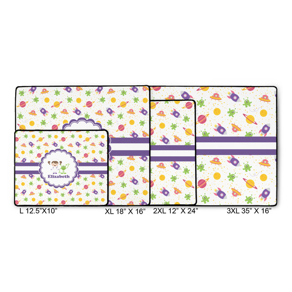 Girls Space Themed Gaming Mats - SIZE CHART