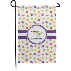Girls Space Themed Small Garden Flag - Double Sided w/ Name or Text