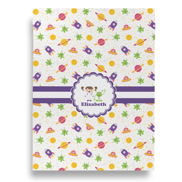 Girls Space Themed Garden Flags - Large - Double Sided - FRONT