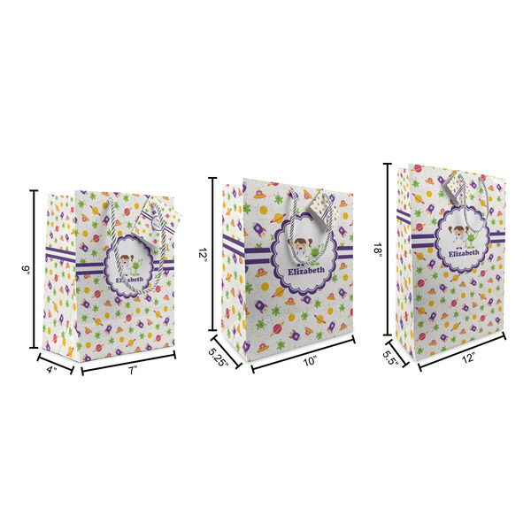Girls Space Themed Gift Bags - All Sizes - Dimensions