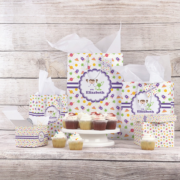 Girls Space Themed Gift Bags - In Context