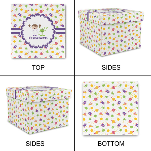 Girls Space Themed Gift Boxes with Lid - Canvas Wrapped - Small - Approval