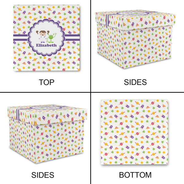 Girls Space Themed Gift Boxes with Lid - Canvas Wrapped - X-Large - Approval