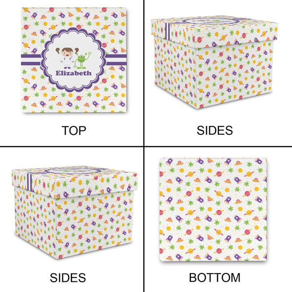Girls Space Themed Gift Boxes with Lid - Canvas Wrapped - XX-Large - Approval
