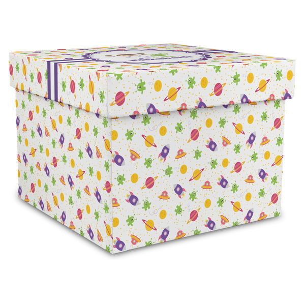 Custom Girls Space Themed Gift Box with Lid - Canvas Wrapped - XX-Large (Personalized)