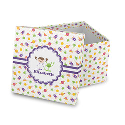 Girls Space Themed Gift Box with Lid - Canvas Wrapped (Personalized)