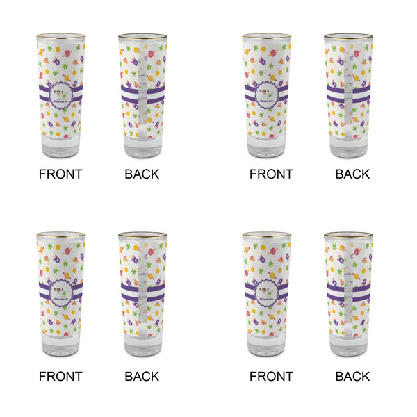 Girls Space Themed Glass Shot Glass - 2 oz - Set of 4 - APPROVAL